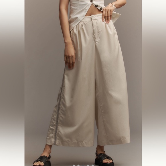 Anthropologie Pants - NWT Anthropologie Pleated Embroidered Trousers Sz XL
